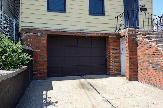 view of garage