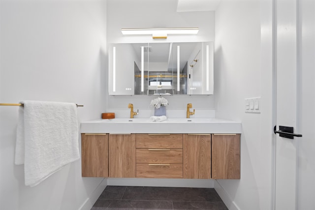 28 Beacon Ave Unit 2, Jersey City, NJ 07306 - bathroom featuring double vanity and tile patterned floors