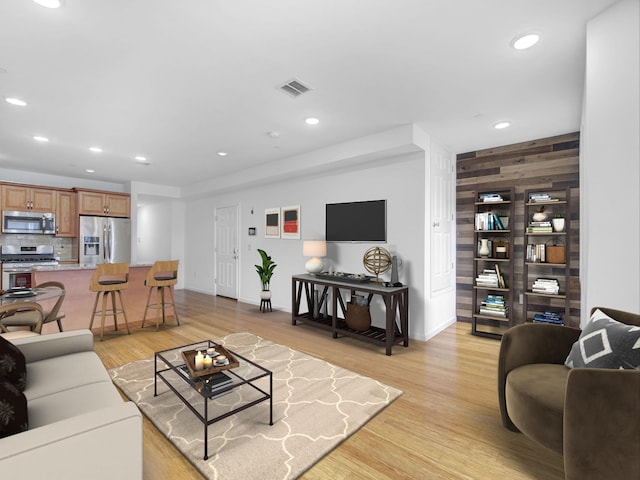 517 19th St # 2, Union City, NJ 07087 - living area with light wood-type flooring and recessed lighting