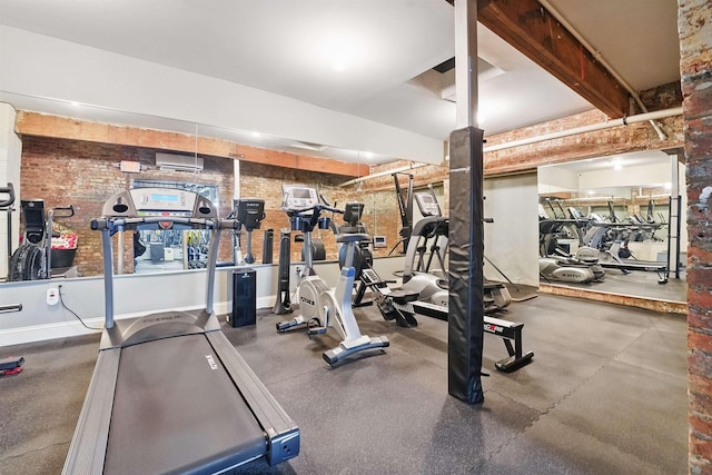 120 Sherman Ave Unit 2B, Jersey City, NJ 07307 - exercise room featuring a wall mounted AC