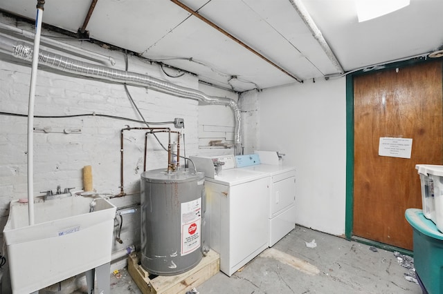 3444 John F Kennedy Blvd Unit 4F, Jersey City, NJ 07307 - washroom featuring electric water heater and separate washer and dryer