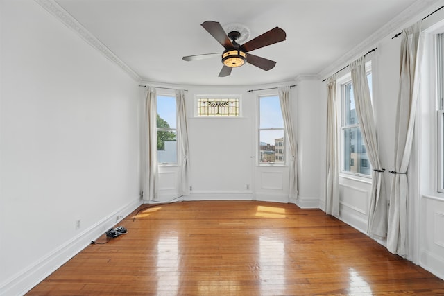 3444 John F Kennedy Blvd Unit 4F, Jersey City, NJ 07307 - unfurnished room with a ceiling fan, light wood finished floors, and ornamental molding