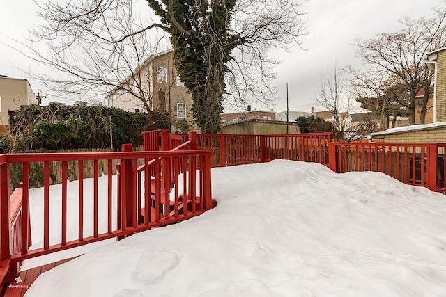72 W 22nd St, Bayonne, NJ 07002 - snow covered deck featuring a patio area