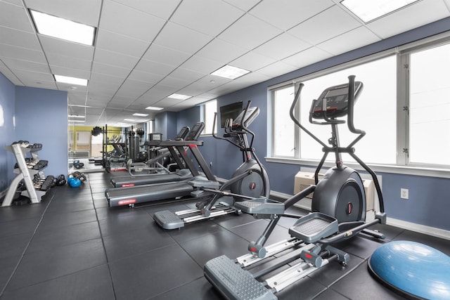 3312 Hudson Ave Unit 3H, Union City, NJ 07087 - gym featuring baseboards and a drop ceiling