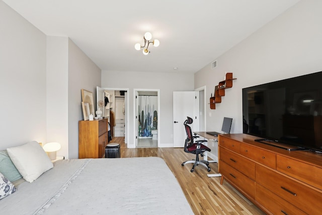 609 Jefferson St Unit 4D, Hoboken, NJ 07030 - bedroom featuring light wood finished floors and an office area