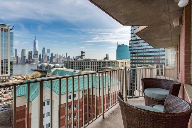 1 2nd St Unit 1012, Jersey City, NJ 07302 - balcony featuring a view of skyline