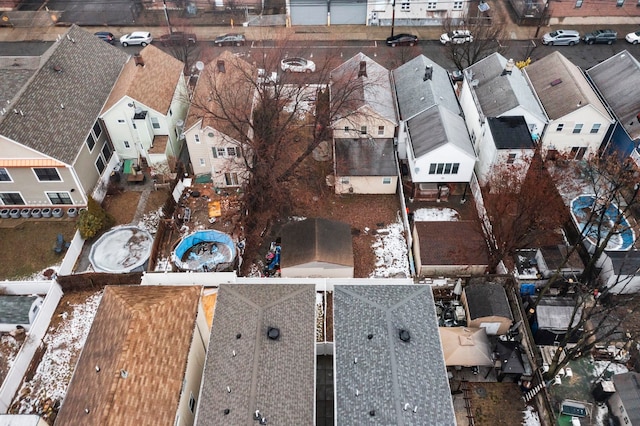 aerial view with a residential view