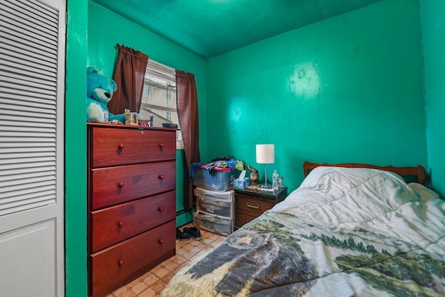 bedroom with light floors