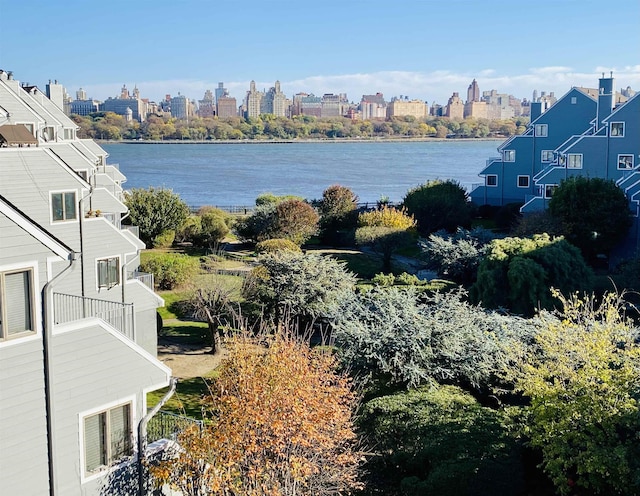 property view of water featuring a city view