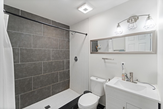 225 Freeman Ave, Jersey City, NJ 07306 - full bath featuring a tile shower, toilet, and vanity