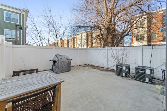 225 Freeman Ave, Jersey City, NJ 07306 - view of patio / terrace with a fenced backyard and central AC