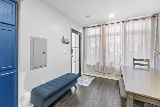 225 Freeman Ave, Jersey City, NJ 07306 - entrance foyer with electric panel and dark wood-type flooring