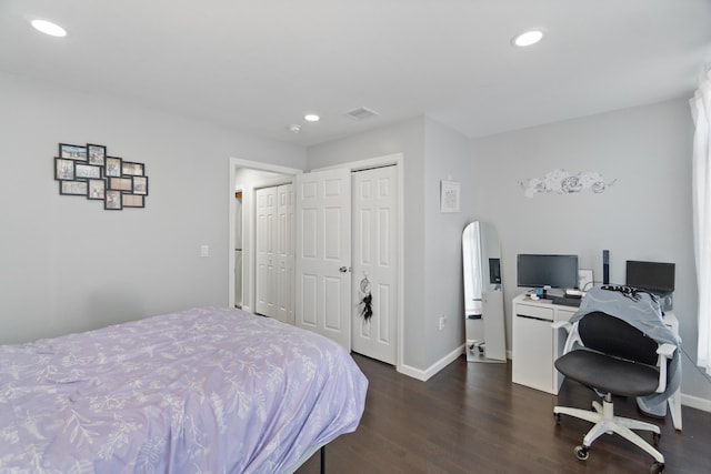 225 Freeman Ave, Jersey City, NJ 07306 - bedroom featuring dark wood finished floors, recessed lighting, and baseboards