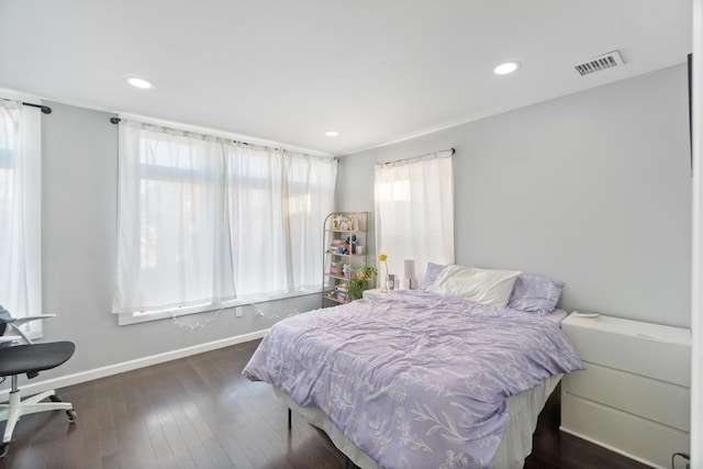 225 Freeman Ave, Jersey City, NJ 07306 - bedroom with recessed lighting, baseboards, visible vents, and wood-type flooring