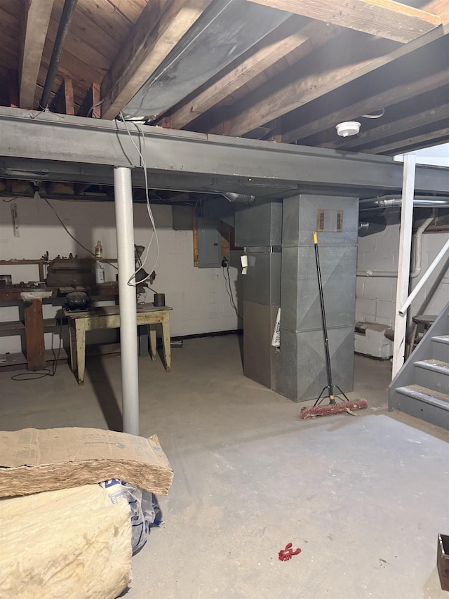 44 Grover Dr, Wayne, NJ 07470 - unfinished basement featuring electric panel and heating unit