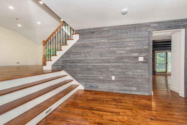 44 Grover Dr, Wayne, NJ 07470 - staircase with wood finished floors and recessed lighting