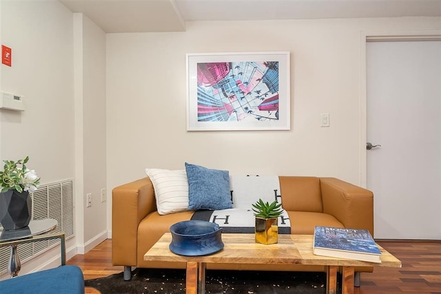 sitting room featuring hardwood / wood-style flooring