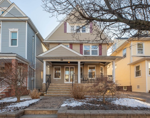 view of front of home featuring covered porch