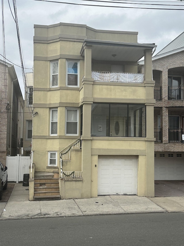 view of property featuring a garage