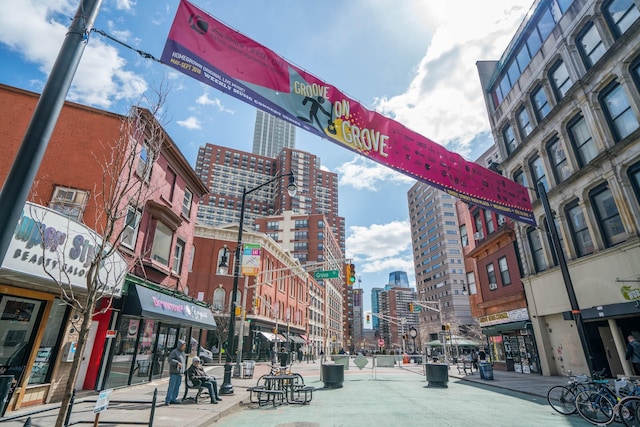 237 3rd St Unit 1, Jersey City, NJ 07302 - view of asphalt road with a view of city, street lights, and sidewalks