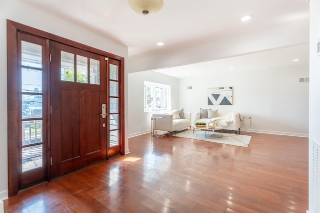 238 Undercliff Ave, Edgewater, NJ 07020 - foyer featuring healthy amount of natural light, wood finished floors, and recessed lighting