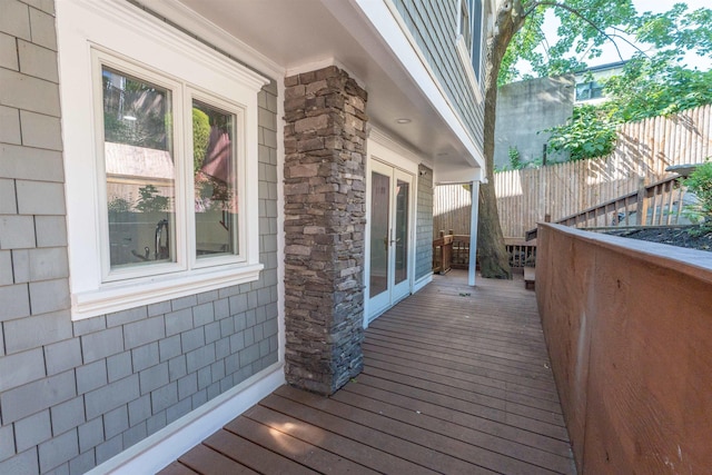 238 Undercliff Ave, Edgewater, NJ 07020 - wooden deck featuring french doors