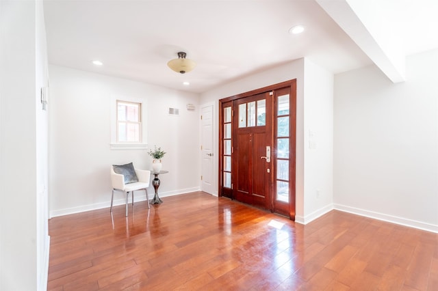 238 Undercliff Ave, Edgewater, NJ 07020 - entryway with wood finished floors and recessed lighting