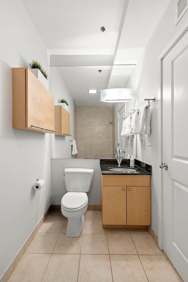 83 Monroe St Unit 3A, Hoboken, NJ 07030 - bathroom featuring toilet, visible vents, tile patterned flooring, and vanity