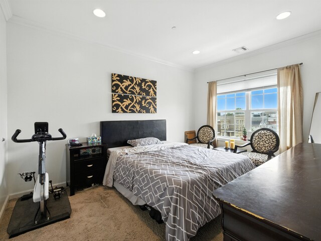5808 Washington St Unit 406A, West New York, NJ 07093 - bedroom with crown molding, carpet flooring, and recessed lighting
