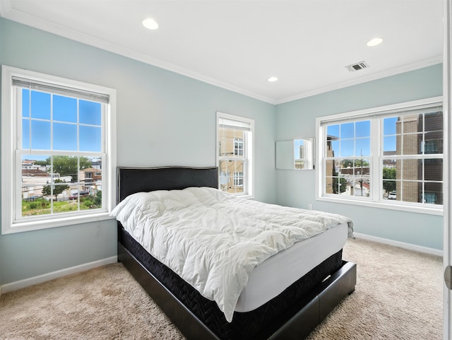 5808 Washington St Unit 406A, West New York, NJ 07093 - bedroom with carpet, multiple windows, recessed lighting, and ornamental molding