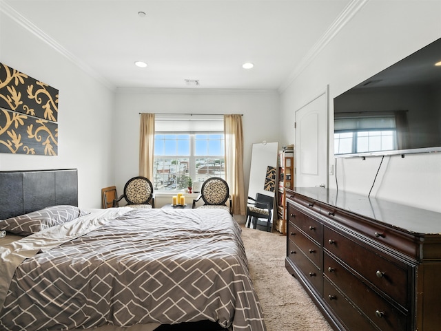 5808 Washington St Unit 406A, West New York, NJ 07093 - carpeted bedroom with crown molding and recessed lighting