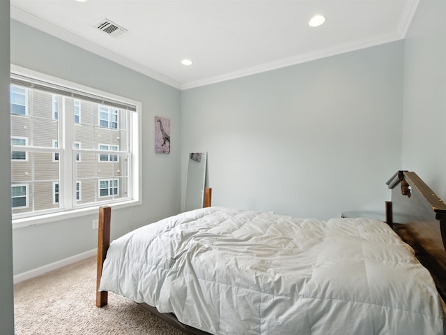 5808 Washington St Unit 406A, West New York, NJ 07093 - carpeted bedroom featuring crown molding and recessed lighting