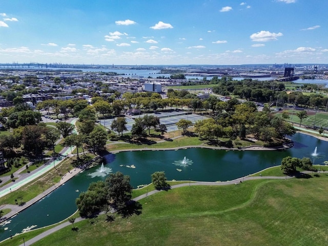 275 Harrison Ave Unit D8, Jersey City, NJ 07304 - drone / aerial view of a large body of water and a notable bridge