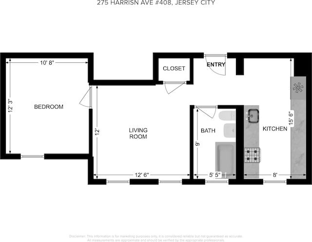 275 Harrison Ave Unit D8, Jersey City, NJ 07304 - view of floor plan / room layout