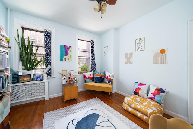 275 Harrison Ave Unit D8, Jersey City, NJ 07304 - sitting room with a ceiling fan and wood finished floors