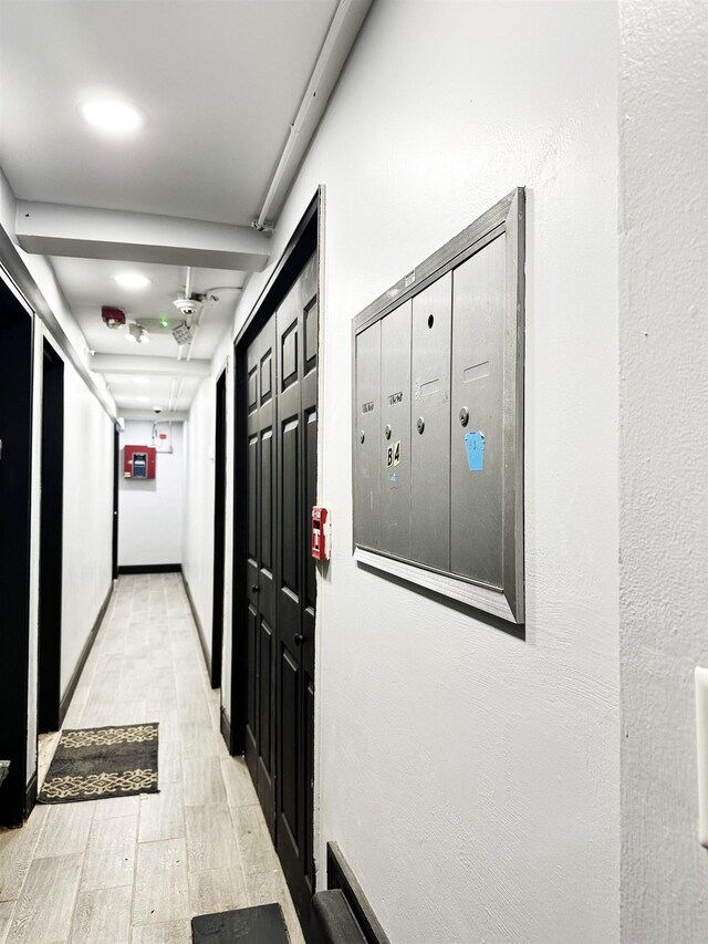 552 38th St Unit B4, Union City, NJ 07086 - hall featuring mail area and light wood-style floors