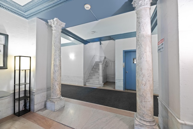 building lobby featuring stairway