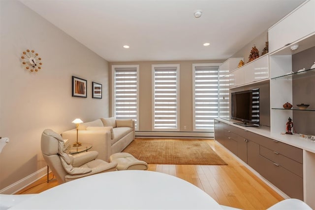 112 Liberty View Dr Unit 2A, Jersey City, NJ 07302 - living area featuring light wood-type flooring, healthy amount of natural light, and recessed lighting