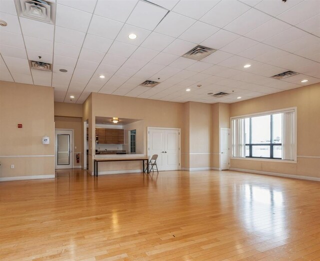 112 Liberty View Dr Unit 2A, Jersey City, NJ 07302 - unfurnished living room with light wood-type flooring and recessed lighting