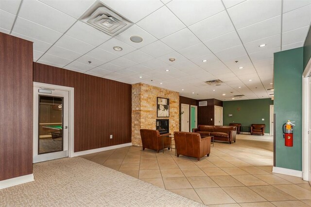 112 Liberty View Dr Unit 2A, Jersey City, NJ 07302 - lobby with a paneled ceiling and recessed lighting