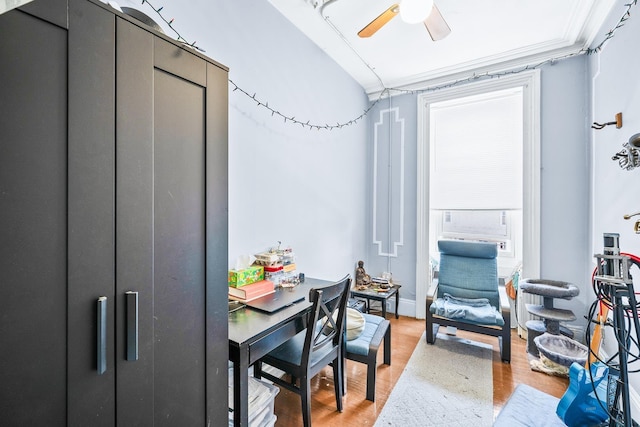 233 Summit Ave, Jersey City, NJ 07304 - office space featuring ceiling fan and light wood-style floors