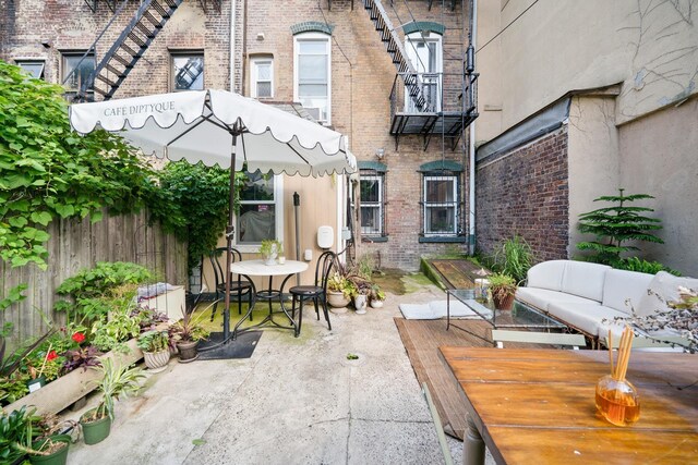233 Summit Ave, Jersey City, NJ 07304 - view of patio featuring outdoor lounge area and outdoor dining space