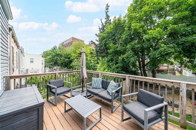 34 Romaine Ave Unit 2, Jersey City, NJ 07306 - wooden deck featuring an outdoor hangout area
