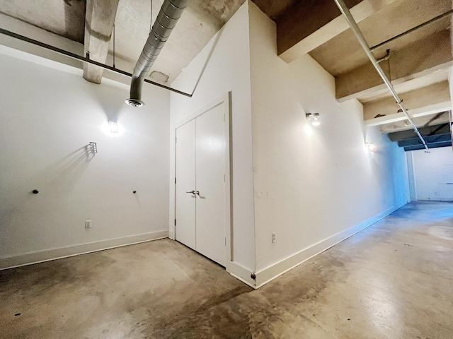 basement with baseboards