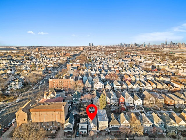 aerial view with a residential view