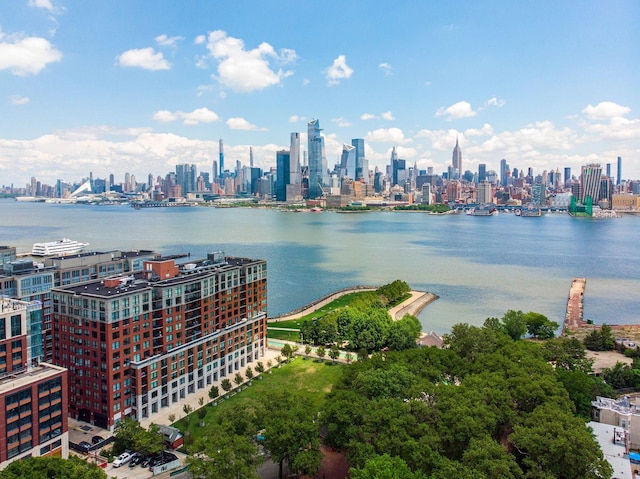 1025 Maxwell Ln Unit 304, Hoboken, NJ 07030 - bird's eye view featuring a view of city and a water view