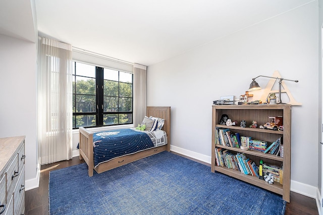 1025 Maxwell Ln Unit 304, Hoboken, NJ 07030 - bedroom featuring french doors, baseboards, and dark wood finished floors