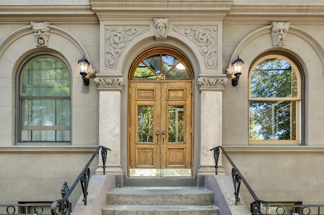 264 9th St Unit 2R, Jersey City, NJ 07302 - doorway to property featuring stone siding