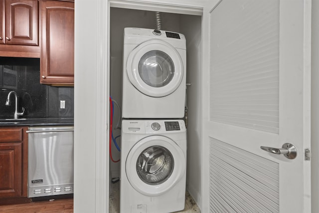 20 Avenue At Port Imperial Unit 102, West New York, NJ 07093 - washroom with stacked washer and clothes dryer