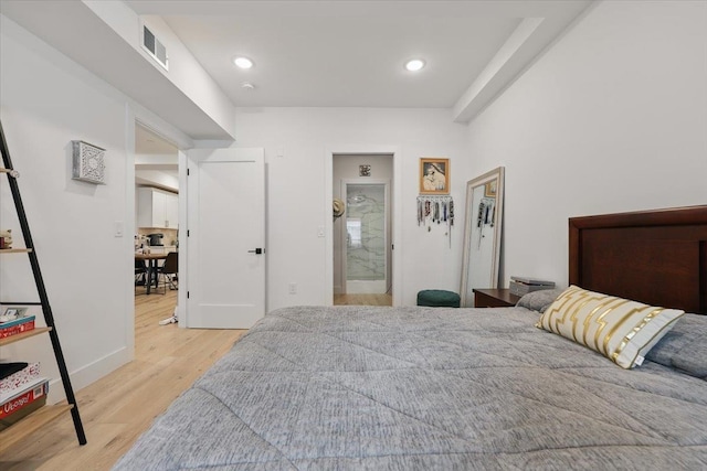 226 Bay St Unit 1, Jersey City, NJ 07302 - bedroom with light wood finished floors, recessed lighting, and baseboards